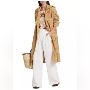 FARM Rio Tan Textured Trench Coat